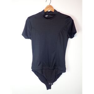 Betty Blue Vintage Large Black Body Suit Summer Short Sleeves T-Shirt Top